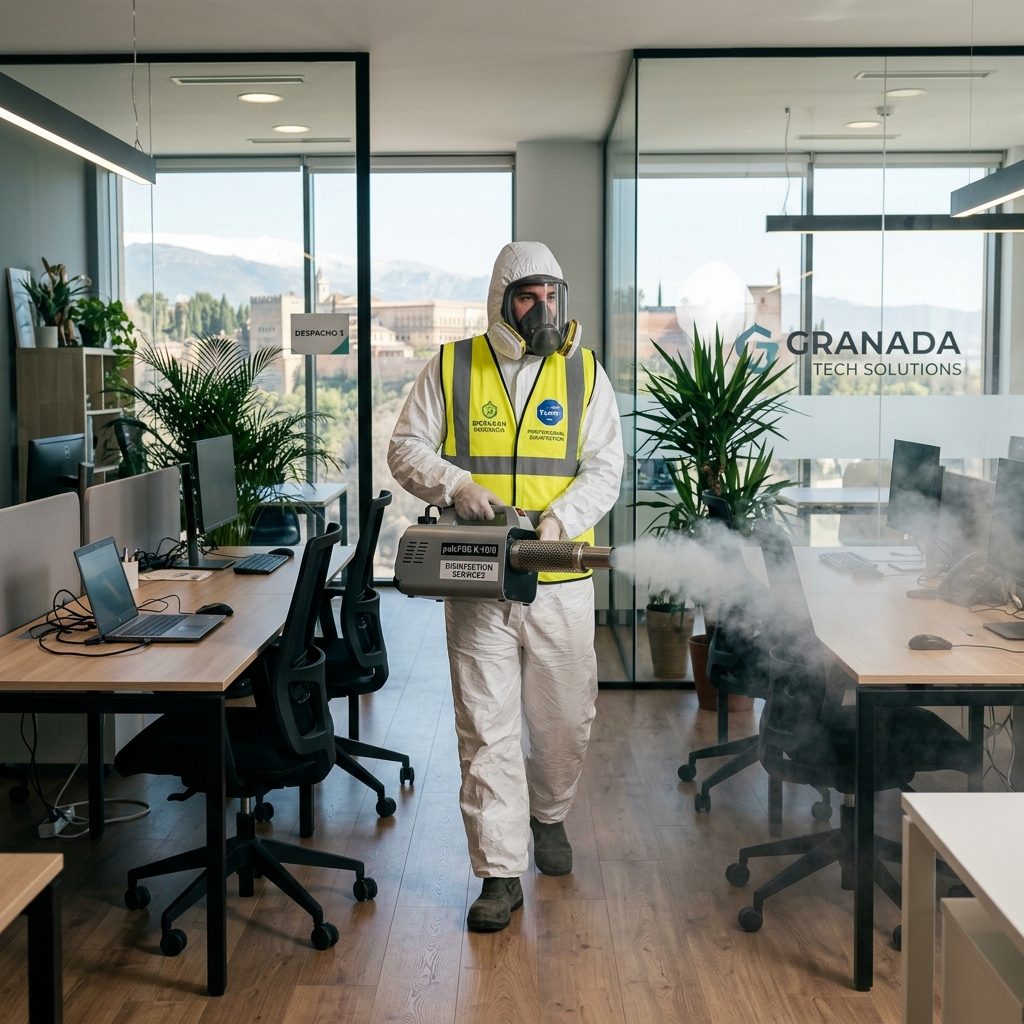 Aplicación de gel biocida profesional en Granada