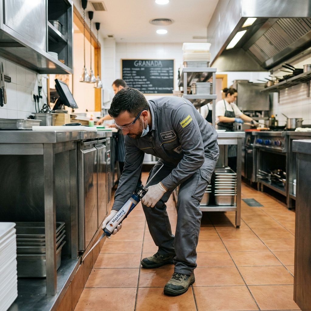 Cocina profesional de restaurante en Granada